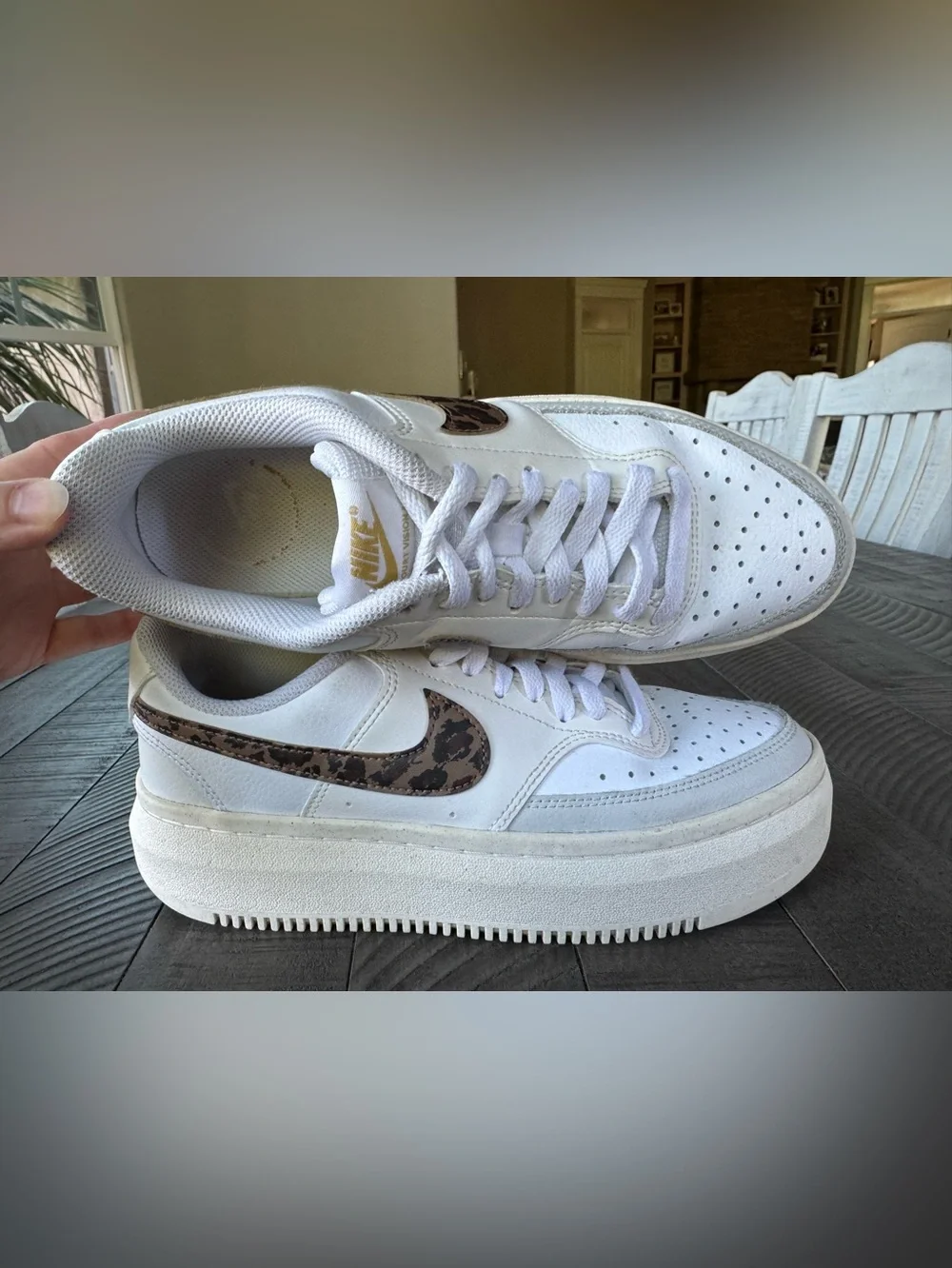 Nike Court Vision Leopardate Retro Platform Sneakers Leopard Women’s Size 9.6